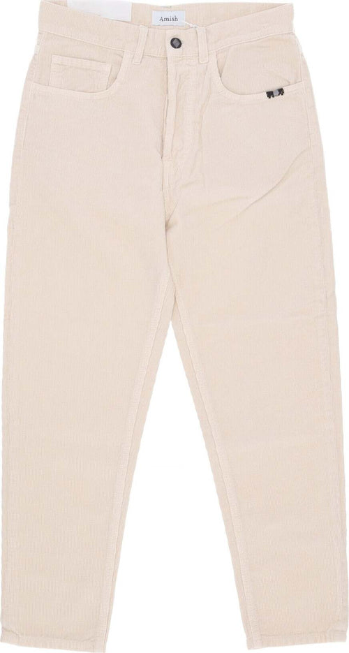 AMISH-Pantalone-Lungo-Uomo-Jeremiah-Corduroy-Tinto-Coconut-da-uomo