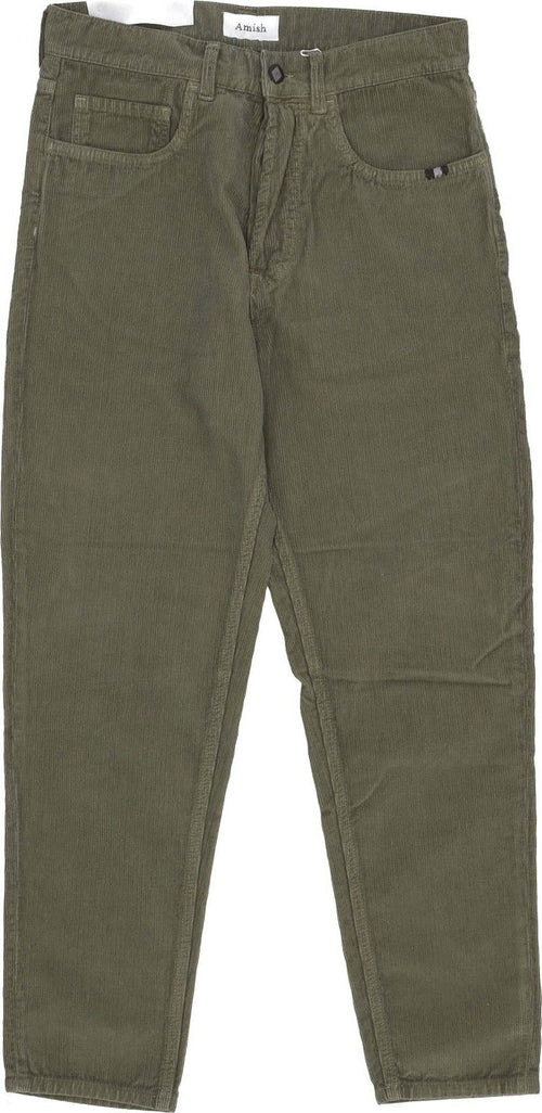 AMISH-Pantalone-Lungo-Uomo-Jeremiah-Corduroy-Tinto-Olive-Branch-da-uomo