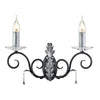 Applique Classica Amarilli Acciaio Nero Argento 2 Luci E14