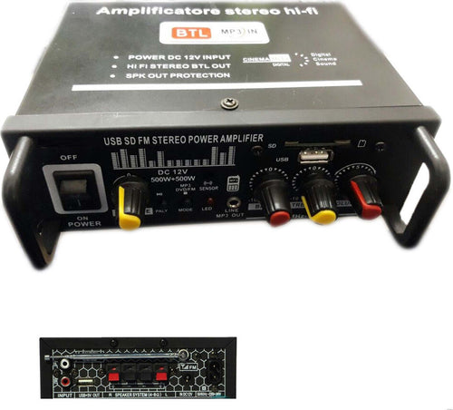 AMPLIFICATORE AUDIO 12V 220V USB SD MP3 RADIO FM CASA AUTO 2 O 4 CH 1000W BTL  Trade Shop italia - Napoli, Commerciovirtuoso.it
