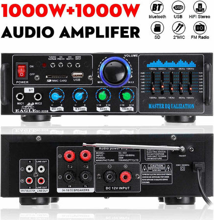 Amplificatore Audio 2x70w Funzione Karaoke Fm/bluetoothmp3/usb/bluetooth Q-gf289 Strumenti Musicali/Sonorizzazione e palcoscenico/Amplificatori di potenza Trade Shop italia - Napoli, Commerciovirtuoso.it