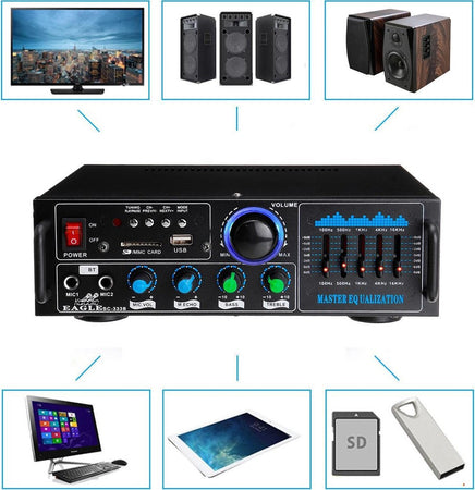 Amplificatore Audio 2x70w Funzione Karaoke Fm/bluetoothmp3/usb/bluetooth Q-gf289 Strumenti Musicali/Sonorizzazione e palcoscenico/Amplificatori di potenza Trade Shop italia - Napoli, Commerciovirtuoso.it