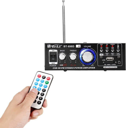 Amplificatore-Audio-Bluetooth-2-Canali-Stereo-Usb-Sd-Radio-Speaker-Telecomando