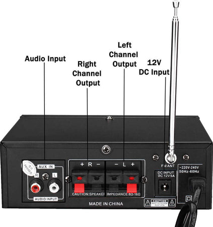 Amplificatore Audio Bluetooth 2 Canali Stereo Usb Sd Radio Speaker Telecomando Elettronica e telefonia > Accessori Audio e Video > Amplificatori Trade Shop italia - Napoli, Commerciovirtuoso.it