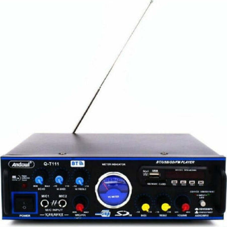 Amplificatore Audio Karaoke Bluetooth Usb Sd Radio Fm Speaker Telecomando Q-t111 Strumenti Musicali/Sonorizzazione e palcoscenico/Amplificatori di potenza Trade Shop italia - Napoli, Commerciovirtuoso.it