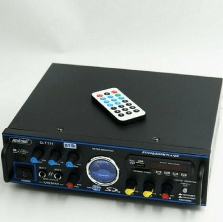 Amplificatore Audio Karaoke Bluetooth Usb Sd Radio Fm Speaker Telecomando Q-t111 Strumenti Musicali/Sonorizzazione e palcoscenico/Amplificatori di potenza Trade Shop italia - Napoli, Commerciovirtuoso.it