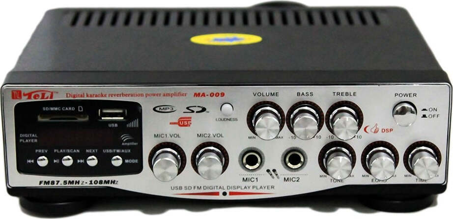AMPLIFICATORE AUDIO STEREO DISPLAY DIGITALE 2 MICROFONI USB SD MP3 FM MA-009  Trade Shop italia - Napoli, Commerciovirtuoso.it