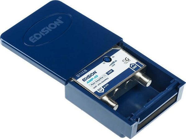 Amplificatore-da-palo-25dB-regolabile-con-filtro-5G-LTE-1-Ingresso-/-1-Uscita-EDISION-AMP-10-con-alimentatore-24V-200mA-EDISION-PSU-2402