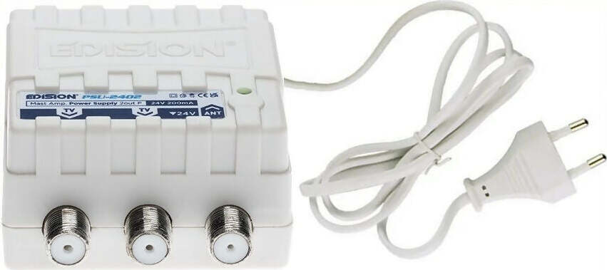 Amplificatore-da-palo-25dB-regolabile-con-filtro-5G-LTE-1-Ingresso-/-1-Uscita-EDISION-AMP-10-con-alimentatore-24V-200mA-EDISION-PSU-2402