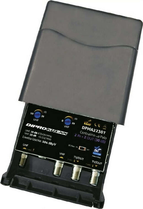 Amplificatore-da-palo-30dB-regolabile-con-filtro-LTE-5G-2-Ingressi-/-2-Uscite-DIPROGRESS-DPMA2230T