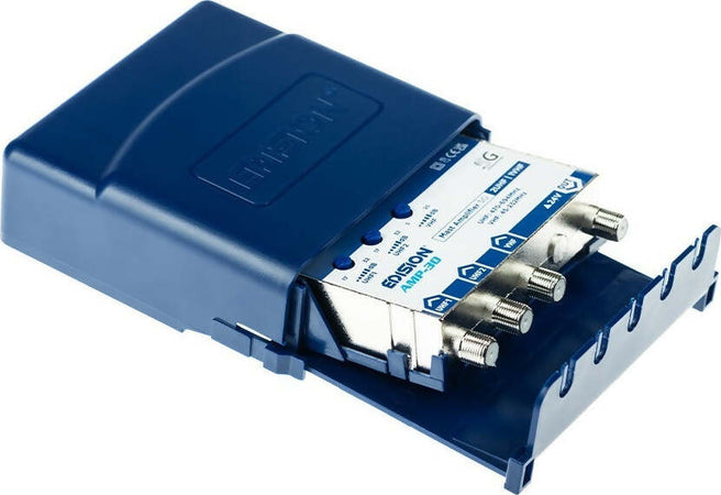 Amplificatore-da-palo-32dB-regolabile-con-filtro-5G-LTE-3-Ingressi-/-1-Uscita-EDISION-AMP-30-con-alimentatore-24V-200mA-EDISION-PSU-2402
