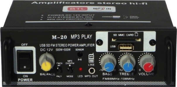 AMPLIFICATORE STEREO M-20 CASA AUDIO AUTO CASA MP3 SD USB CARD RADIO FM 1000W  Trade Shop italia - Napoli, Commerciovirtuoso.it