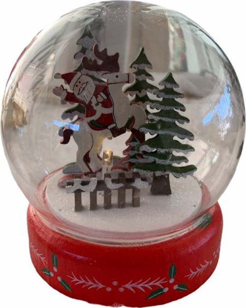 Ampolla con Babbo Natale in vetro decorazione natalizia con LED h 16 cm Casa e cucina/Decorazioni per interni/Addobbi e decorazioni per ricorrenze/Decorazioni natalizie/Neve artificiale MagiediNatale.it - Altamura, Commerciovirtuoso.it