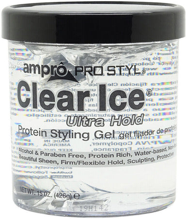 AMPRO PRO STLY CLEAR ICE ULTRA HOLD PROTINE STYLING GEL 426G