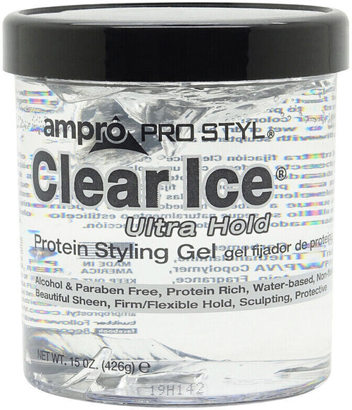 AMPRO PRO STLY CLEAR ICE ULTRA HOLD PROTINE STYLING GEL 426G