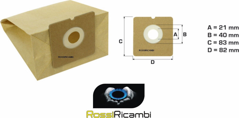 AMSTRAD 5 SACCHETTI ASPIRAPOLVERE SERIE VC2001-VC2002 Casa e cucina/Aspirapolvere e pulizia di pavimenti e finestre/Accessori per aspirapolvere/Sacchetti per aspirapolvere/Sacchetti per aspirapolvere verticale Rossi Ricambi - Venetico Marina, Commerciovirtuoso.it
