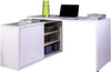 Scrivania angolare da ufficio e cameretta con cassettiera 150 cm Bianca Made in Italy