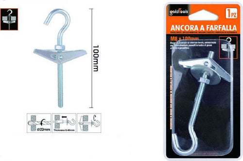 Ancora A Farfalla Con Gancio In Acciaio Con Dado Rondella M8x100mm Fischer 57231 Fai da te/Ferramenta/Chiodi viti ed elementi di fissaggio/Bulloni/Bulloni di espansione Trade Shop italia - Napoli, Commerciovirtuoso.it