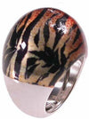 Anello argento con smalto tigrato