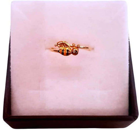 Anello Bambina in oro giallo18 Kt e smalto con l'ape Maia Anellino Bimba regolabile Idea ideale per Battesimo o Comunione