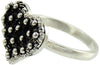 Anello Da Donna Filigrana Sarda in Argento Brunito 925 ‰ Anello Cuore a Nido D'ape 14x14 Mm