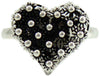 Anello Da Donna Filigrana Sarda in Argento Brunito 925 ‰ Anello Cuore a Nido D'ape 14x14 Mm