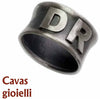 Anello d'argento personalizzabile con 2 lettere dell'alfabeto