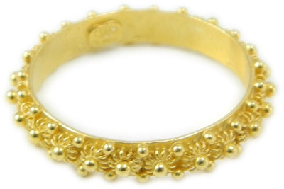 Anello 1 giro fede filigrana sarda in argento 925 dorato Gioiello Sardegna