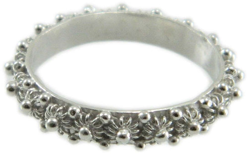 Anello 1 giro fede filigrana sarda in argento 925 rodiato Gioiello Sardegna