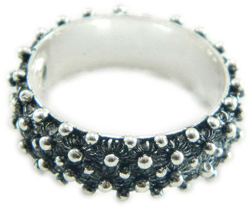 Anello 2 giri fede filigrana sarda in argento 925 brunito Gioiello Sardegna