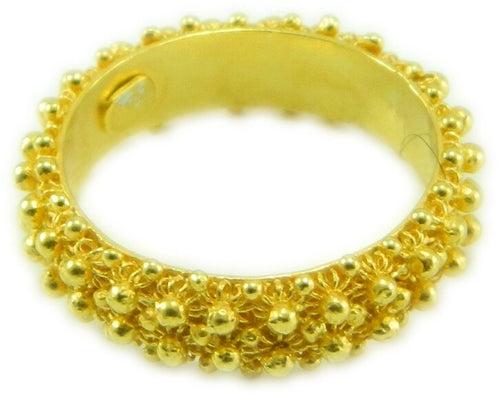 Anello 2 giri fede filigrana sarda in argento 925 dorato Gioiello Sardegna