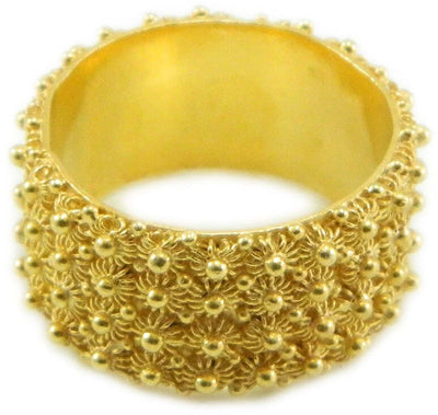 Anello 4 giri fede filigrana sarda in argento 925 dorato Gioiello Sardegna