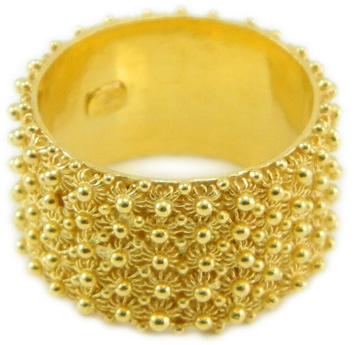 Anello 5 giri fede filigrana sarda in argento 925 dorato Gioiello Sardegna