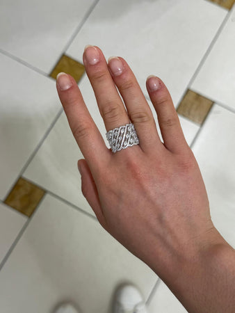 Anello Donna A Fascia In Argento 925 Con Zirconi Dom97ab