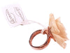 Anello Donna A Forma di Rosa in Argento 925 Porcellana Nihama Regolabile Regalo Romantico per Lei Fiore Anelli