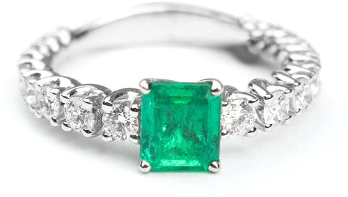 Anello Donna Bibigi' An0155bs Con Smeraldo Centrale