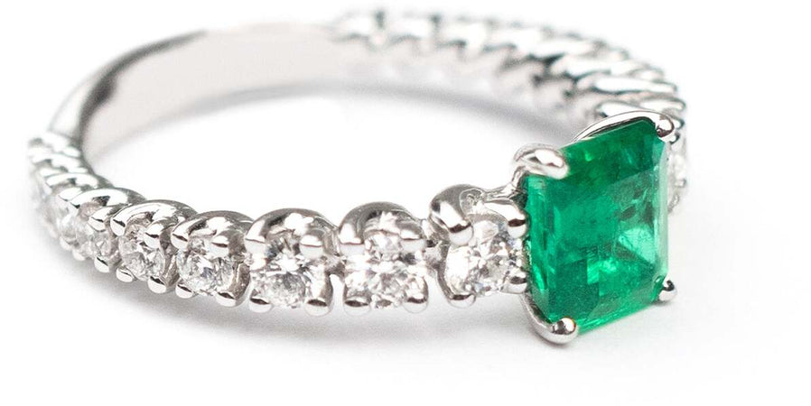 Anello Donna Bibigi' An0155bs Con Smeraldo Centrale