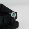 Anello donna classico Mirco Visconti in oro bianco con smeraldo colombiano e diamanti