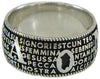 Anello con preghiera Ave Maria in sardo Maria de Deus