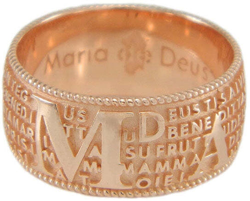 Anello con preghiera Ave Maria in sardo Maria de Deus