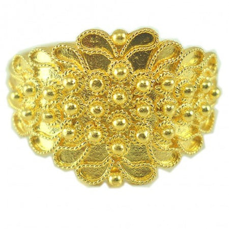 Fede sarda anello filigrana campidanese a tre file di pallini oro giallo 18 kt Gioiello Sardegna