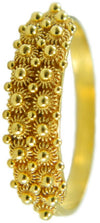 Fede sarda anello filigrana sarda a due file nido d'ape in oro giallo 18 kt GIOIELLO SARDEGNA