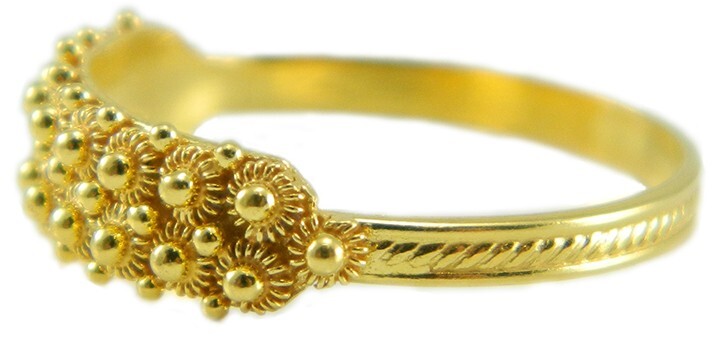 Fede sarda anello filigrana sarda a due file nido d'ape in oro giallo 18 kt GIOIELLO SARDEGNA