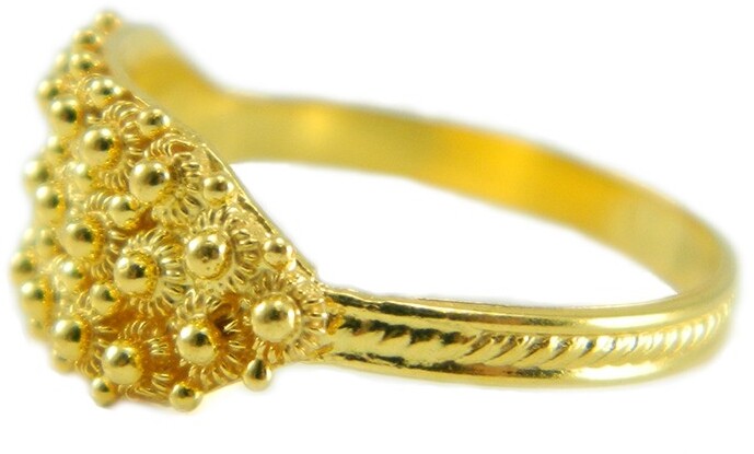 Fede sarda anello filigrana sarda a tre file nido d'ape in oro giallo 18 kt GIOIELLO SARDEGNA