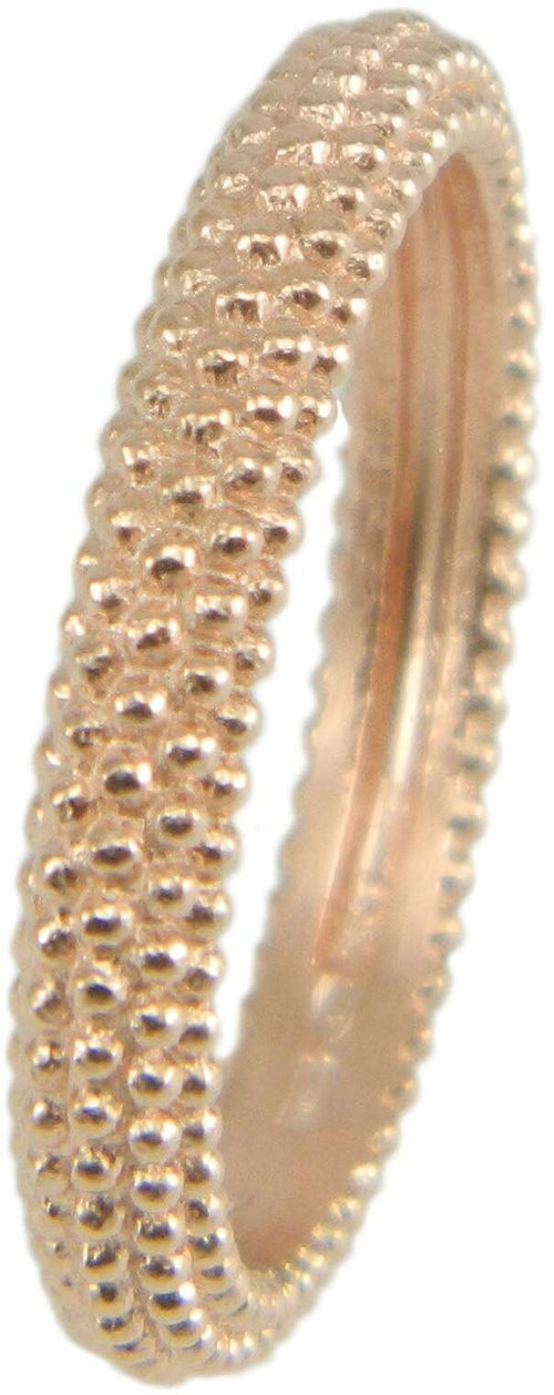 Anello Fede Sarda Donna in Argento Rosè con Lavorazione a Pallini – Gioiello Artigianale Sardo