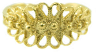 Fede sarda campidanese in argento dorato Misura Regolabile