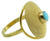 Fede sarda con corbula oro giallo 18 kt e turchese anello GIOIELLO SARDEGNA