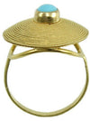 Fede sarda con corbula oro giallo 18 kt e turchese anello GIOIELLO SARDEGNA