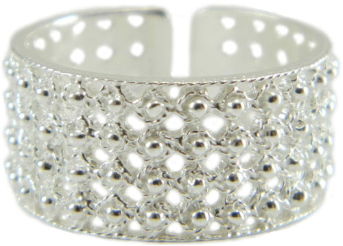 Anello fede sarda in argento a pallini traforata