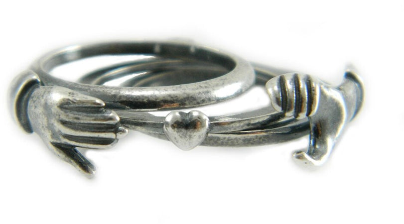 Anello fede sarda maninfide argento brunito mani in fede Gioiello Sardegna